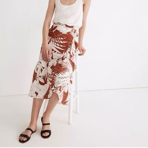 Madewell Red and White Floral Skirt